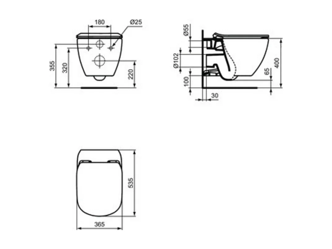 WC suspendu IDEAL STANDARD Tesi avec abattant, bâti autoportant gain de place Porcher éco certifié NF + Plaque Oleas Blanche