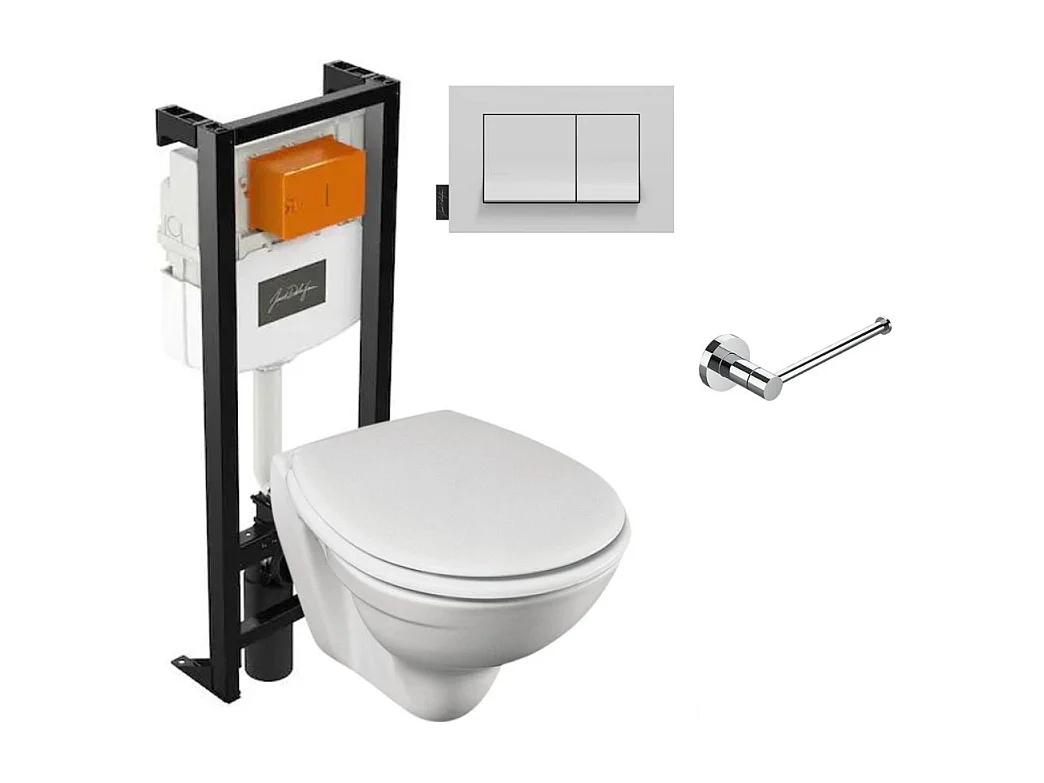 Pack WC suspendu sans bride JACOB DELAFON Patio + porte-rouleau Eo Classique