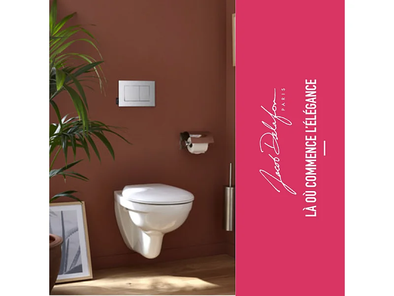 Pack WC suspendu sans bride JACOB DELAFON Patio + porte-rouleau Eo Classique