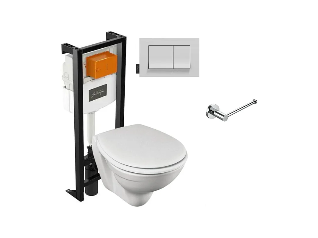 Pack WC suspendu sans bride JACOB DELAFON Patio + porte-rouleau Eo Classique