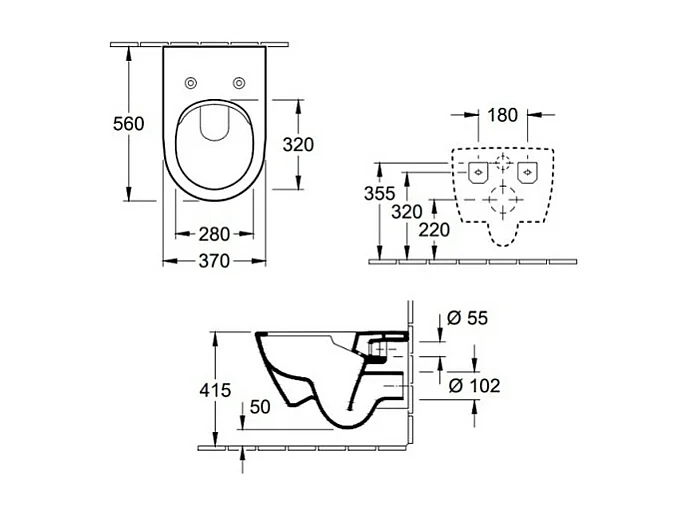 WC suspendu sans bride VILLEROY ET BOCH Subway 2.0 + abattant