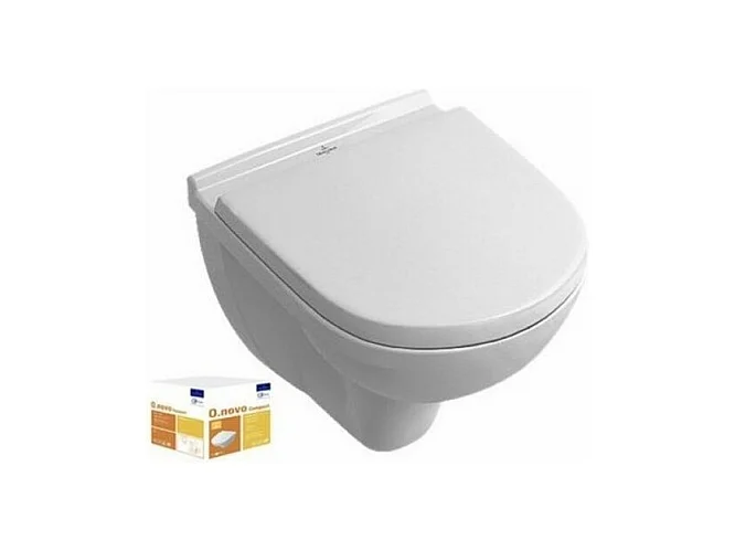 WC suspendu compact avec bride VILLEROY ET BOCH O.novo avec abattant