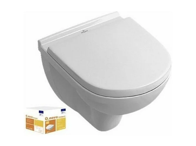 WC suspendu compact avec bride VILLEROY ET BOCH O.novo avec abattant