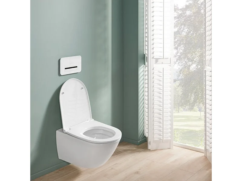 Cuvette WC suspendu sans bride VILLEROY & BOCH Universo TwistFlush avec abattant frein de chute blanc