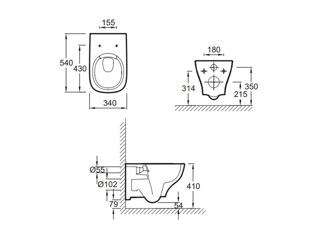 WC suspendu sans bride JACOB DELAFON Struktura + abattant