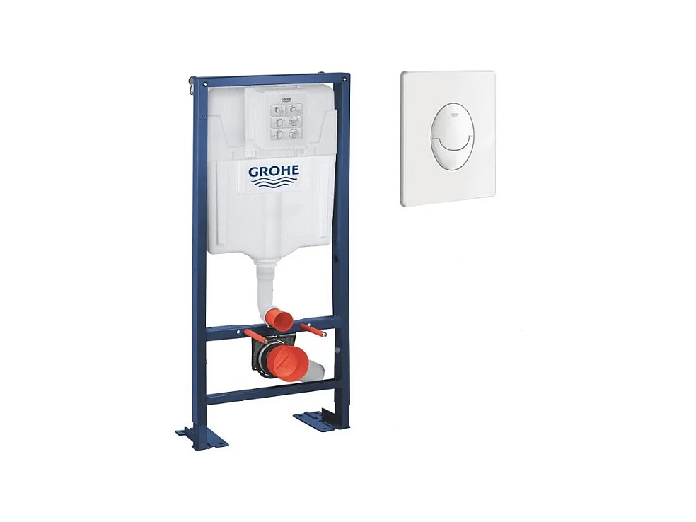 GROHE - Bati support pour wc Solido avec plaque de déclenchement blanche