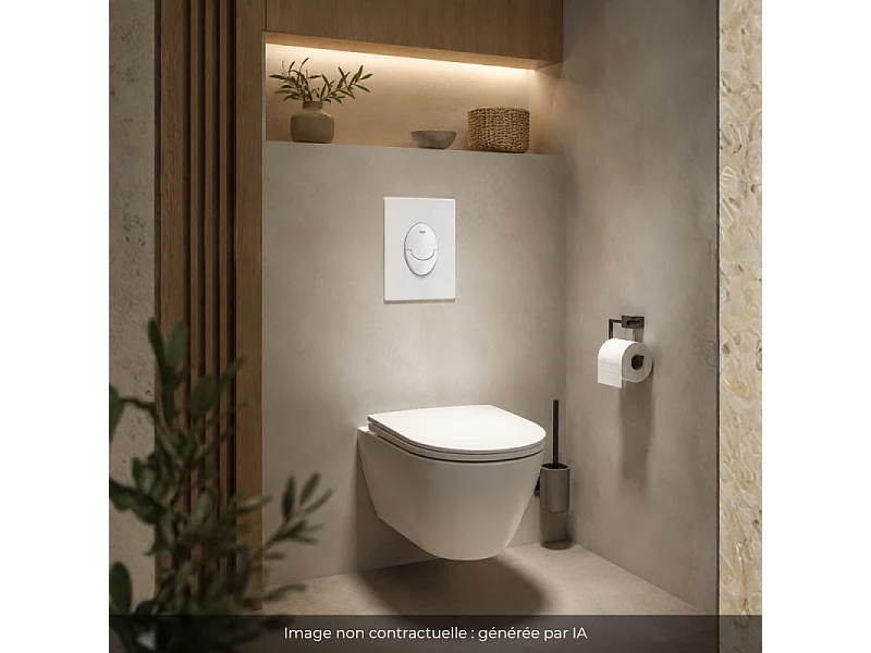 Bâti-support WC autoportant GROHE Solido avec plaque de commande Skate Air blanche
