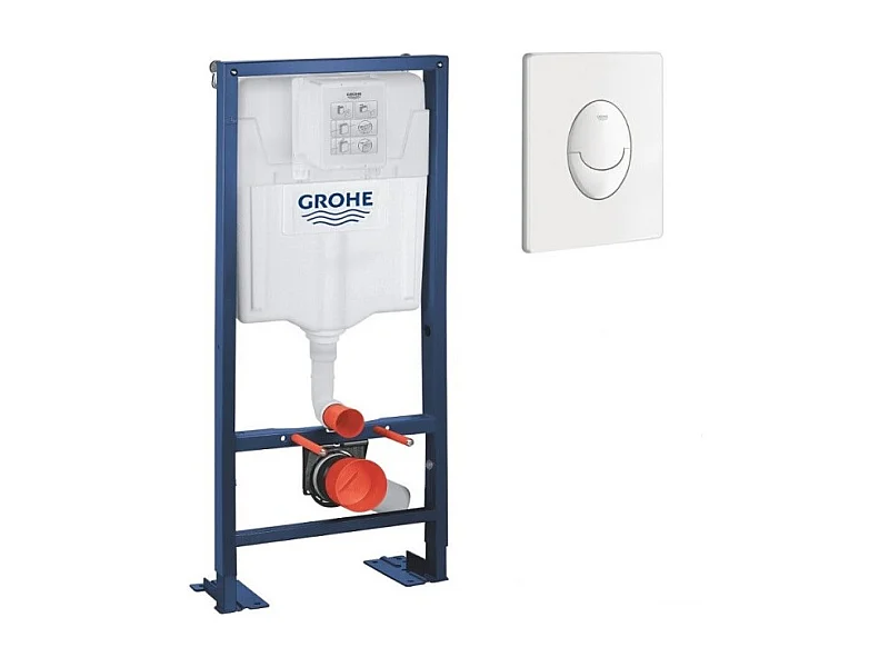 GROHE - Bati support pour wc Solido avec plaque de déclenchement blanche