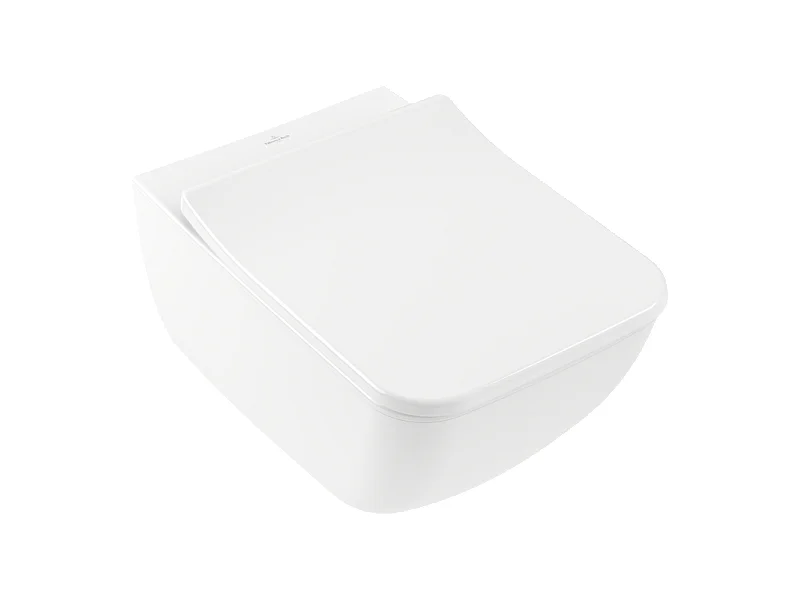 Pack WC suspendu sans bride VILLEROY ET BOCH Venticello + abattant + plaque chromée + bâti Grohe
