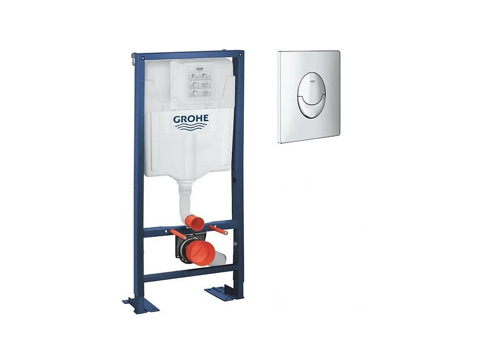 GROHE - Bati support pour wc Solido avec plaque de déclenchement chrome