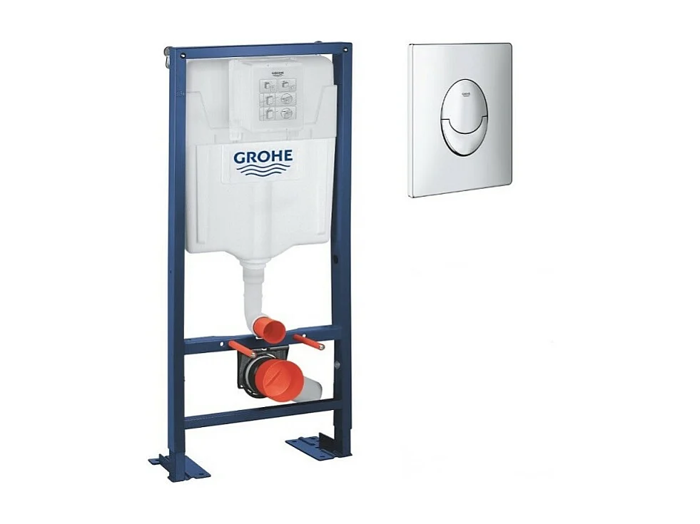 GROHE - Bati support pour wc Solido avec plaque de déclenchement chrome