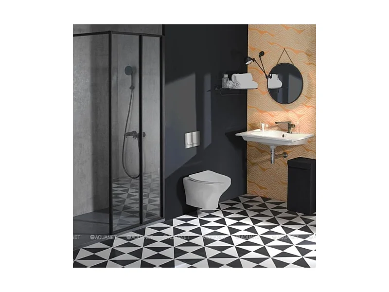 WC suspendu compact sans bride JACOB DELAFON Nouvelle Vague + abattant Economie d'eau