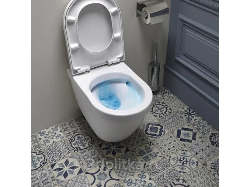 Cuvette WC suspendu sans bride compact JACOB DELAFON Nouvelle Vague avec abattant frein de chute extra-plat déclipsable