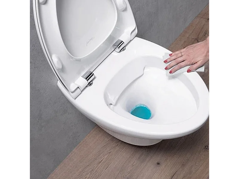 Cuvette WC suspendu sans bride compact JACOB DELAFON Nouvelle Vague avec abattant frein de chute extra-plat déclipsable