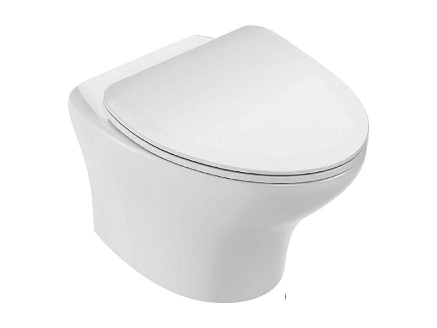 Cuvette WC suspendu sans bride compact JACOB DELAFON Nouvelle Vague avec abattant frein de chute extra-plat déclipsable