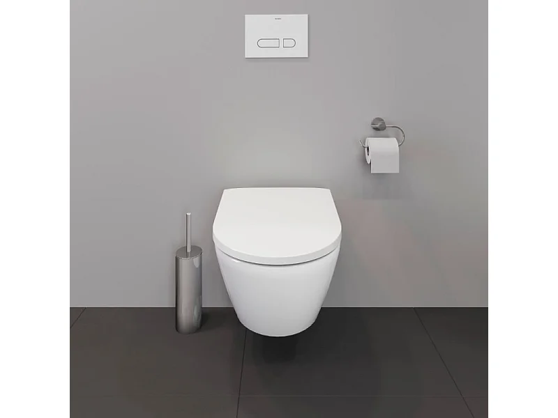 Cuvette WC suspendu sans bride compact DURAVIT D-Neo avec abattant frein de chute déclipsable