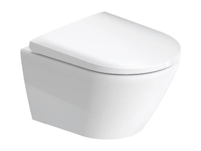 Cuvette WC suspendu sans bride compact DURAVIT D-Neo avec abattant frein de chute déclipsable