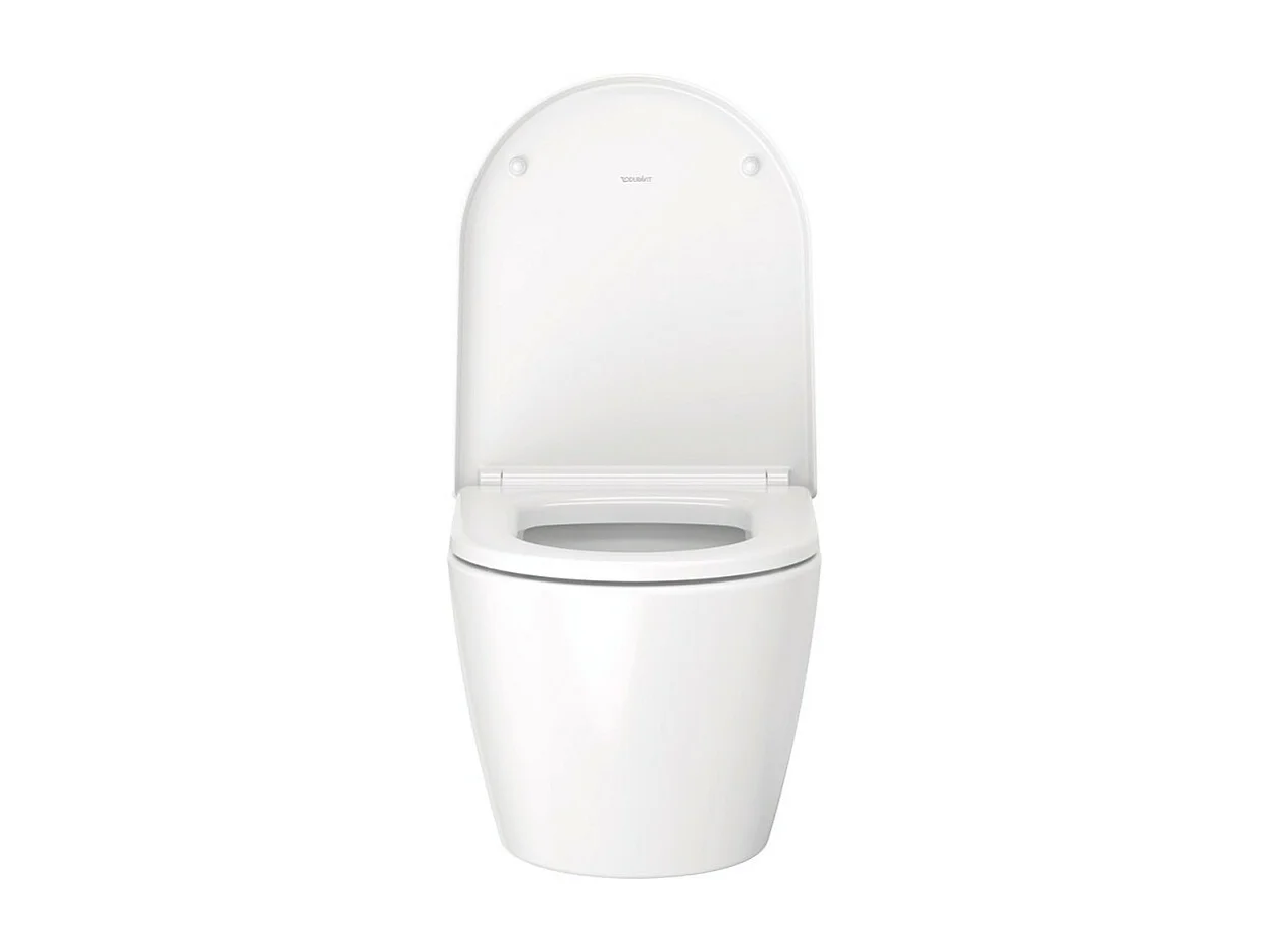 WC suspendu compact sans bride DURAVIT Me by Starck avec abattant frein de chute