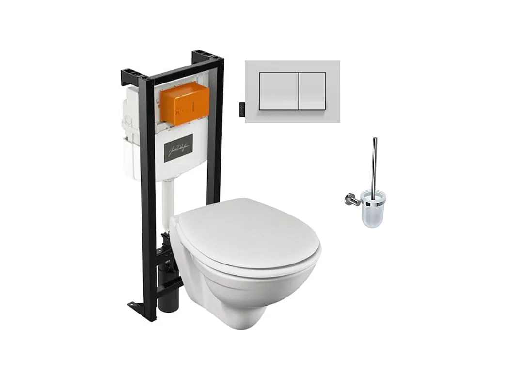 Pack WC suspendu sans bride JACOB DELAFON Patio + porte balai Eo