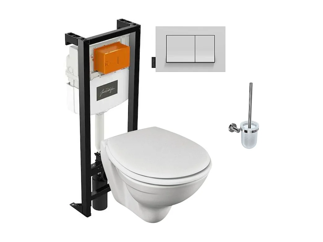 Pack WC suspendu sans bride JACOB DELAFON Patio + porte balai Eo