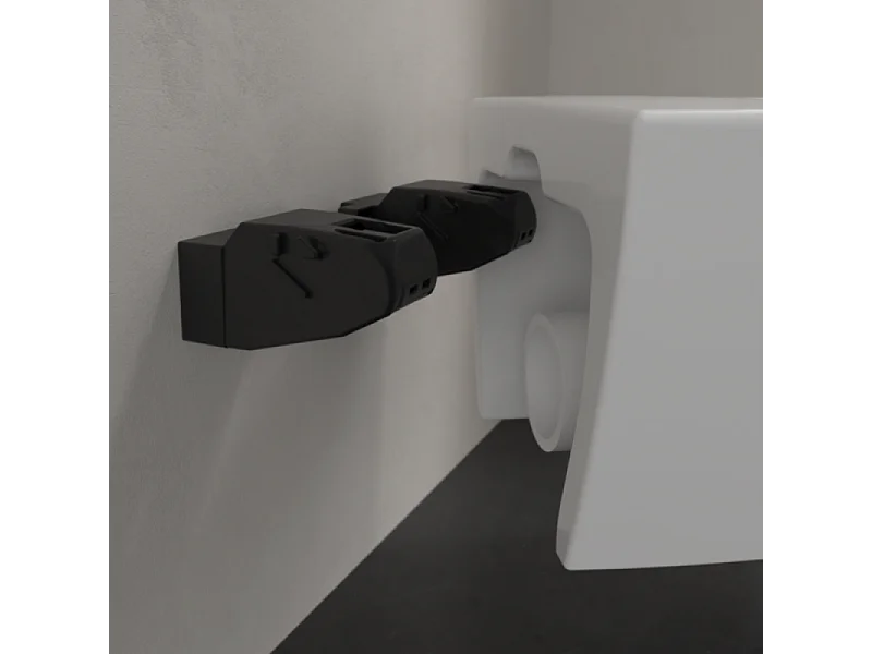 Pack WC sans bride VILLEROY ET BOCH Subway 2.0 avec abattant frein de chute + bâti Viconnect PRO + plaque Chromé mat