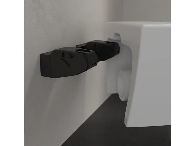 Pack WC sans bride VILLEROY ET BOCH Subway 2.0 avec abattant frein de chute + bâti Viconnect PRO + plaque Chromé mat
