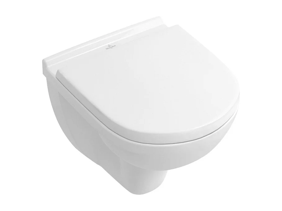 Cuvette WC suspendu compact sans bride Villeroy & Boch O.novo + abattant frein de chute