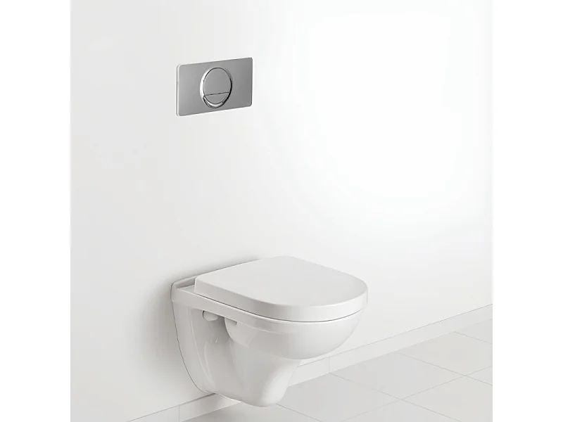 Cuvette WC suspendu compact sans bride Villeroy & Boch O.novo + abattant frein de chute