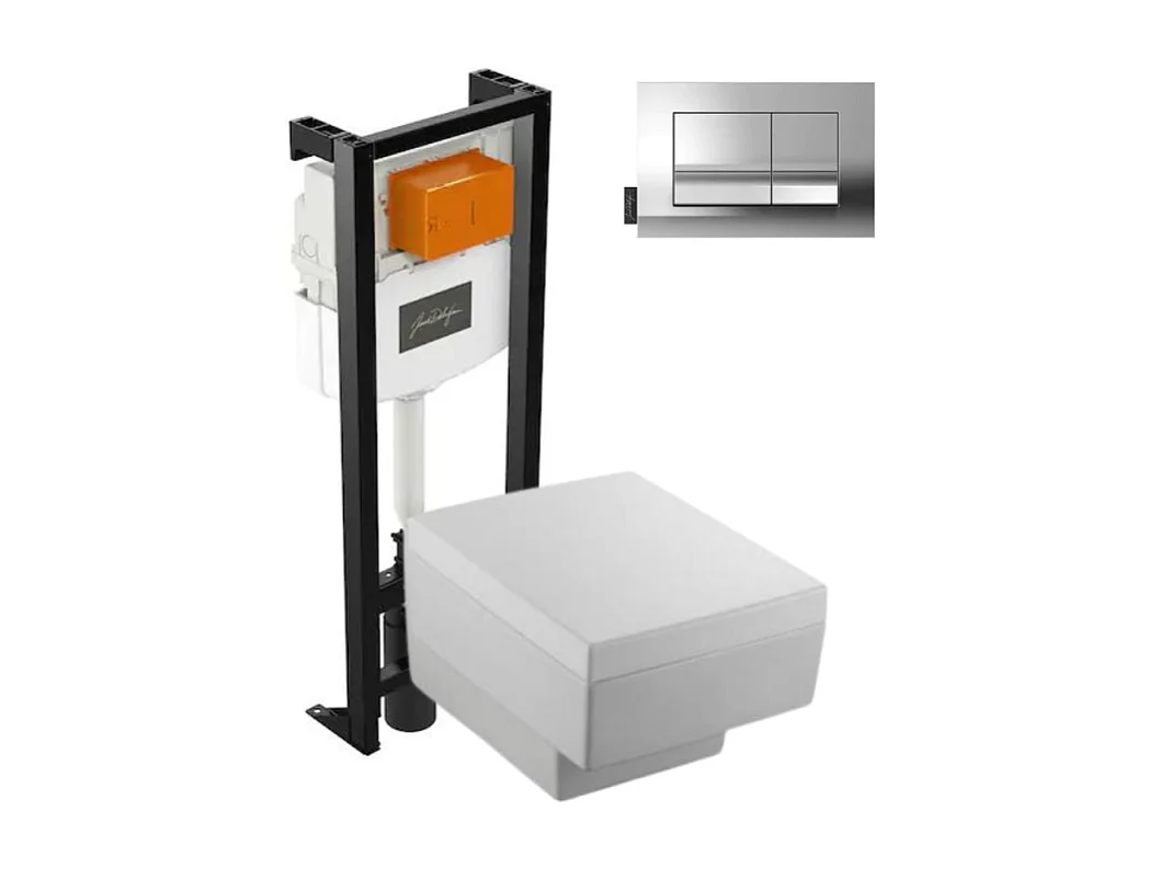 Pack WC suspendu JACOB DELAFON Terrace+ bâti-support + plaque Chrome