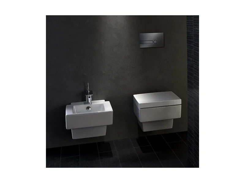 Pack WC suspendu JACOB DELAFON Terrace+ bâti-support + plaque Blanc brillant/Blanc mat