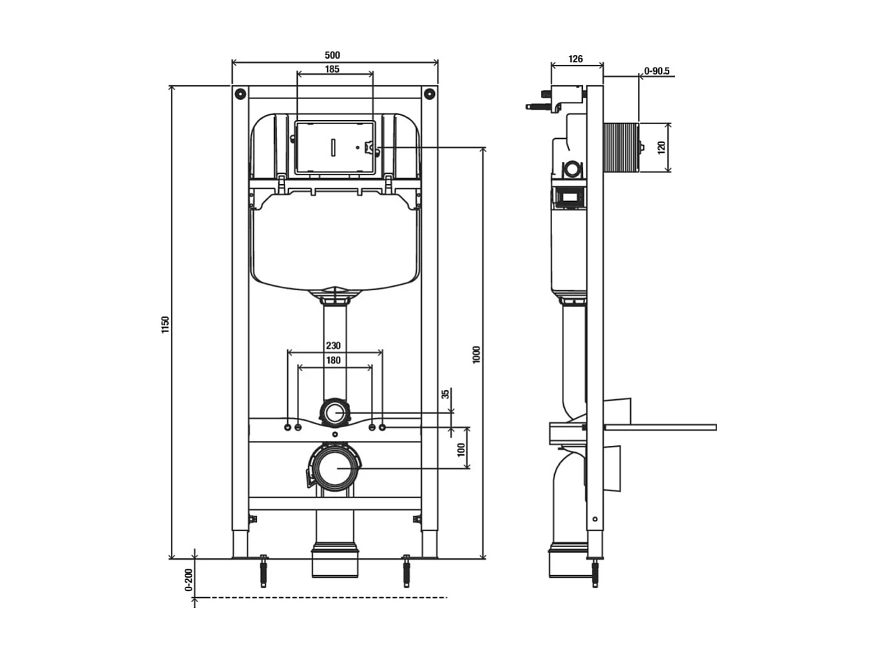 Bâti support mural JACOB DELAFON avec réservoir 3 à 6 L