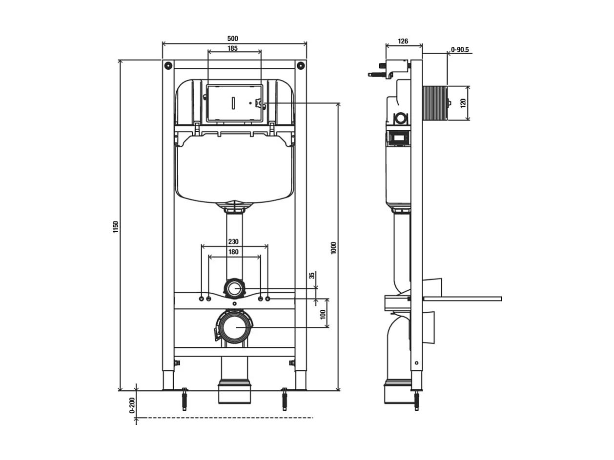 Bâti support mural JACOB DELAFON avec réservoir 3 à 6 L
