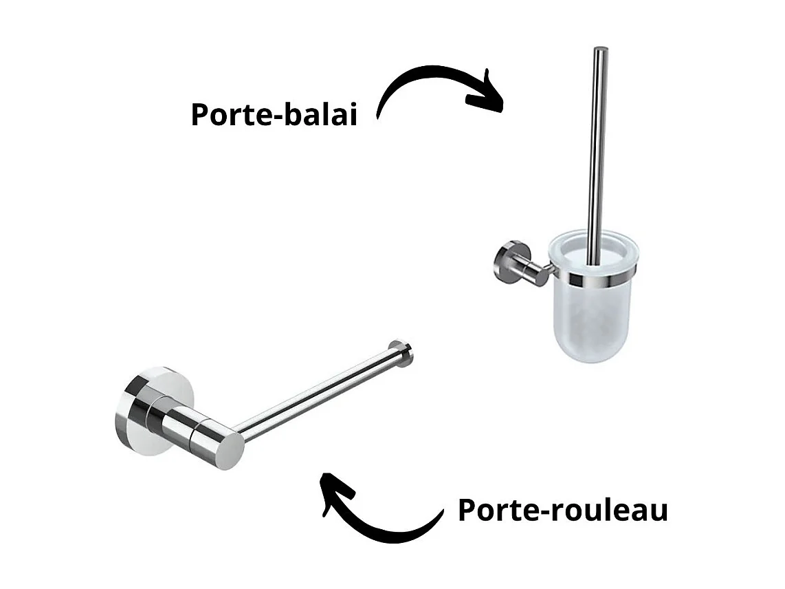 Pack WC suspendu sans bride JACOB DELAFON Nouvelle vague+ bâti-support + plaque Chrome brillant/Blanc mat + accessoires