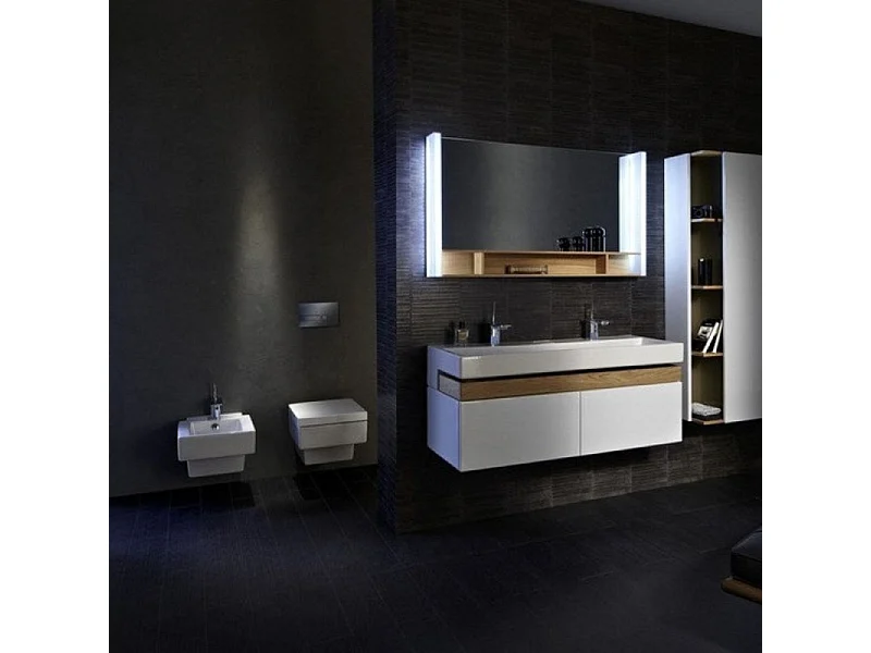 Pack WC suspendu JACOB DELAFON Terrace+ bâti-support + plaque Chrome brillant/Blanc mat