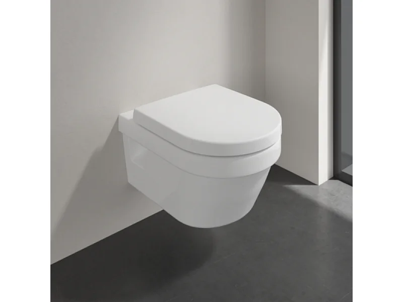 Pack WC suspendu sans bride VILLEROY ET BOCH Architectura Directflush+ abattant frein de chute + bâti-support GROHE Solido + plaque chromée