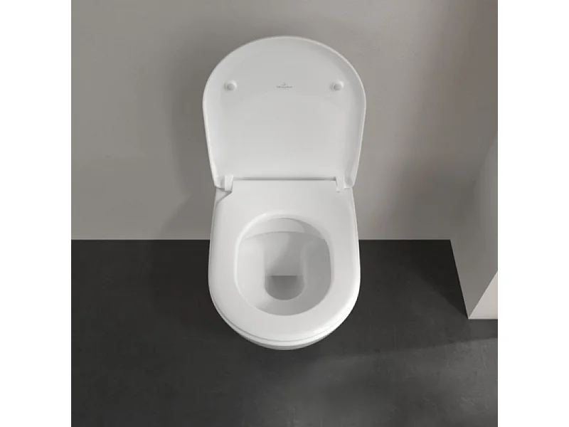 Pack wc suspendu sans bride VILLEROY ET BOCH Subway 2.0 + abattant + plaque chromée + bâti Grohe