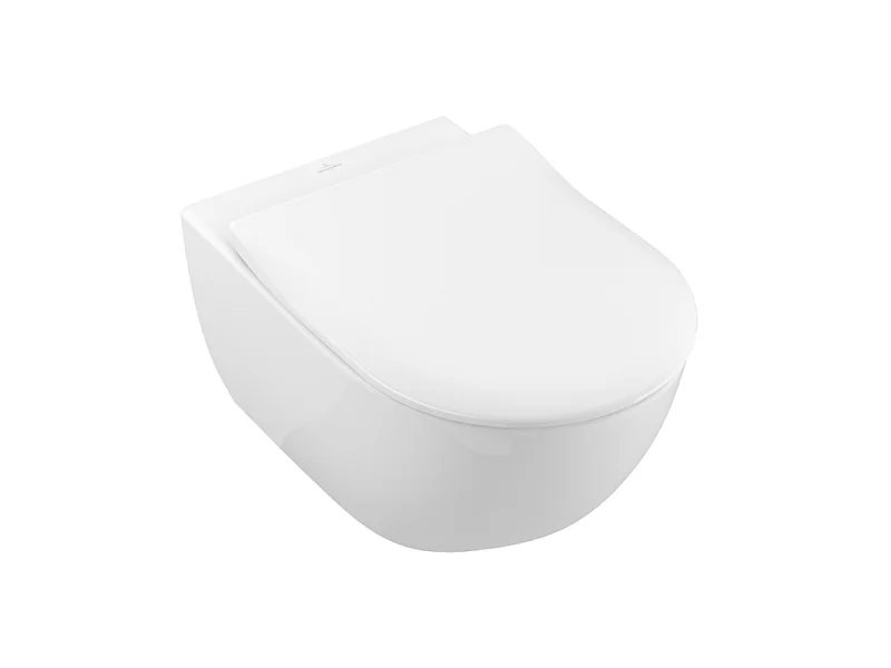 Pack wc suspendu sans bride VILLEROY ET BOCH Subway 2.0 + abattant + plaque chromée + bâti Grohe