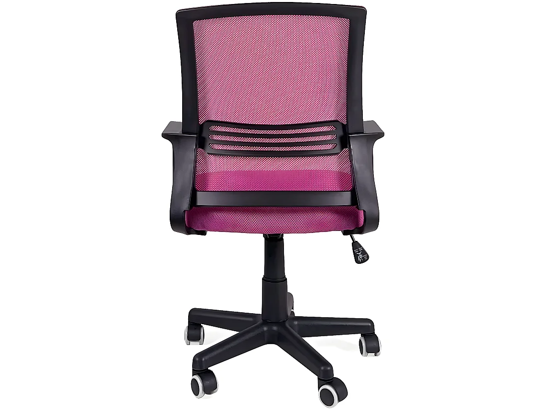 Chaise bureau siège basculant renfort lombaire pivotant hauteur réglable roulettes LEST (Rose)