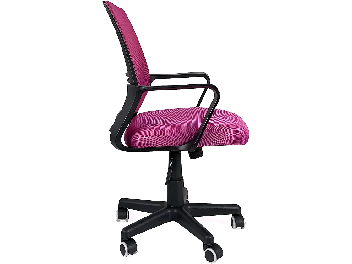 Silla de oficina, asiento reclinable de tejido Mesh, soporte lumbar, giratorio, altura ajustable, con reposabrazos, ruedas suaves LEST (rosa)
