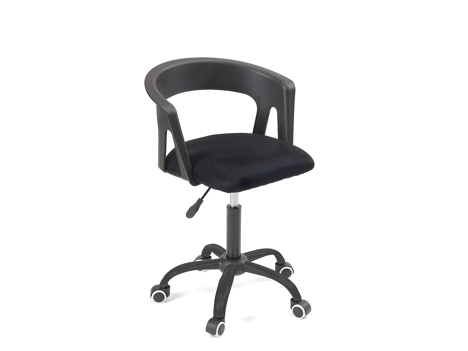 Chaise bureau roulettes accoudoir assise rembourée hauteur réglable pivotant AYA (noir)