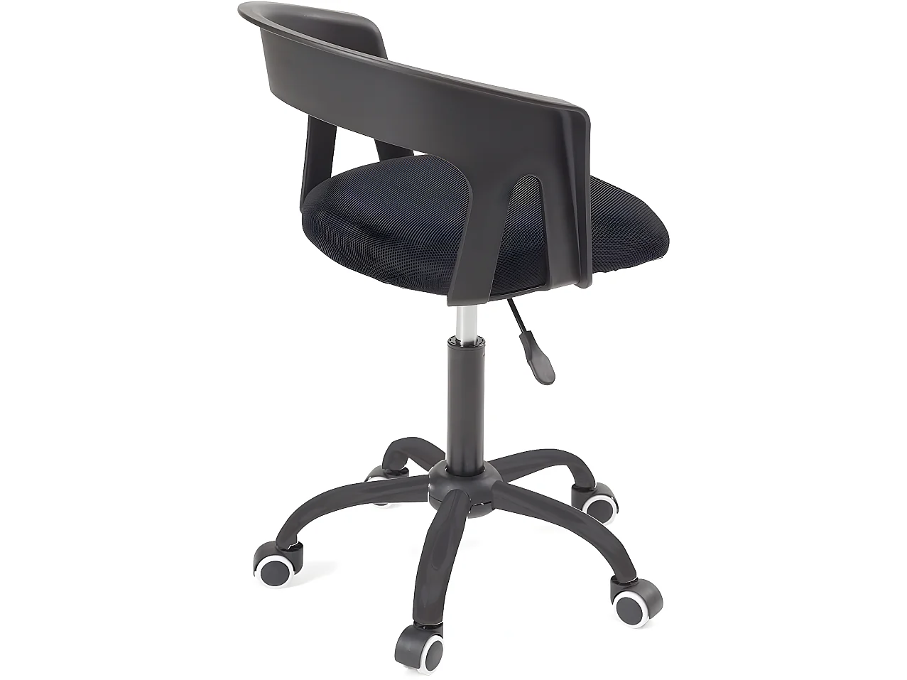 Chaise bureau roulettes accoudoir assise rembourée hauteur réglable pivotant AYA (noir)