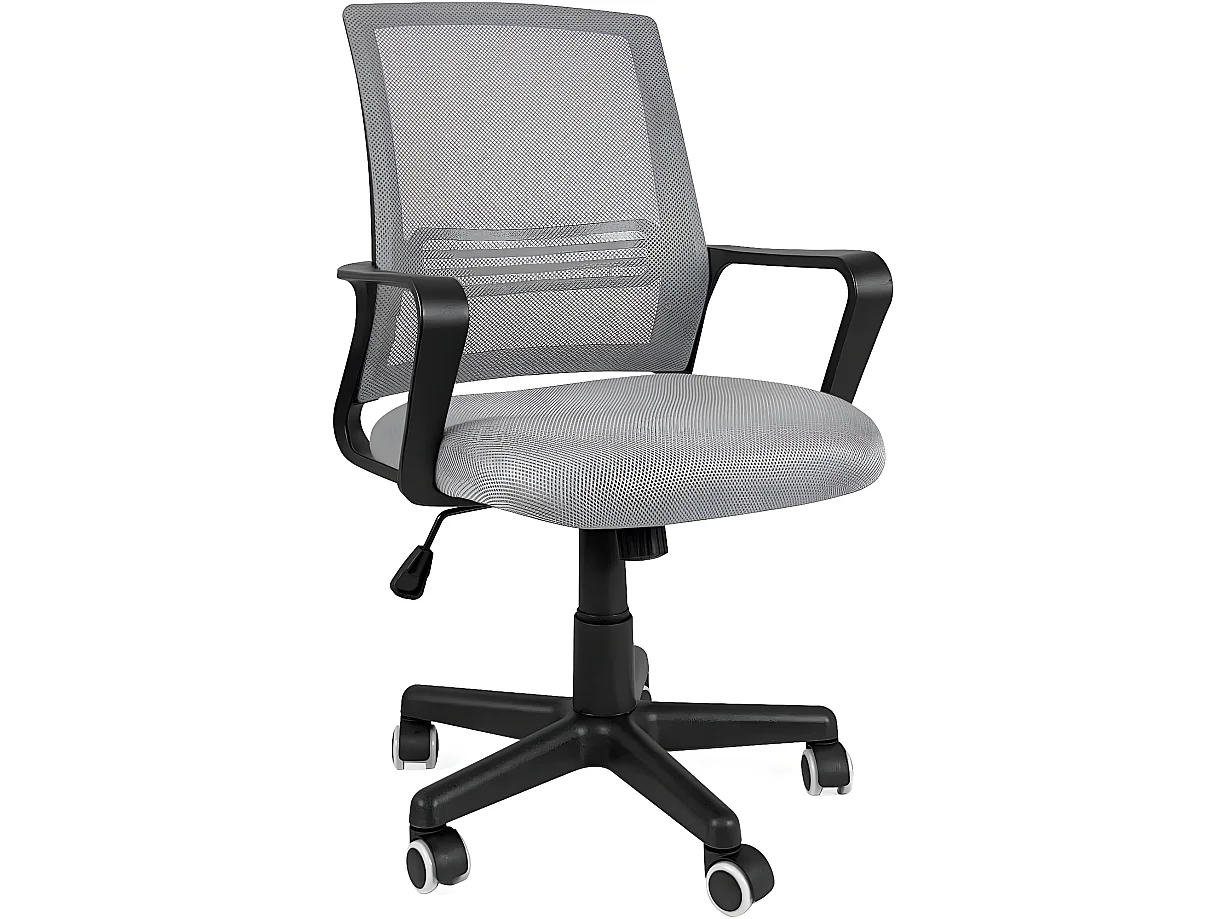 Chaise Bureau siège basculant renfort lombaire pivotant hauteur réglable roulettes LEST (Gris clair)