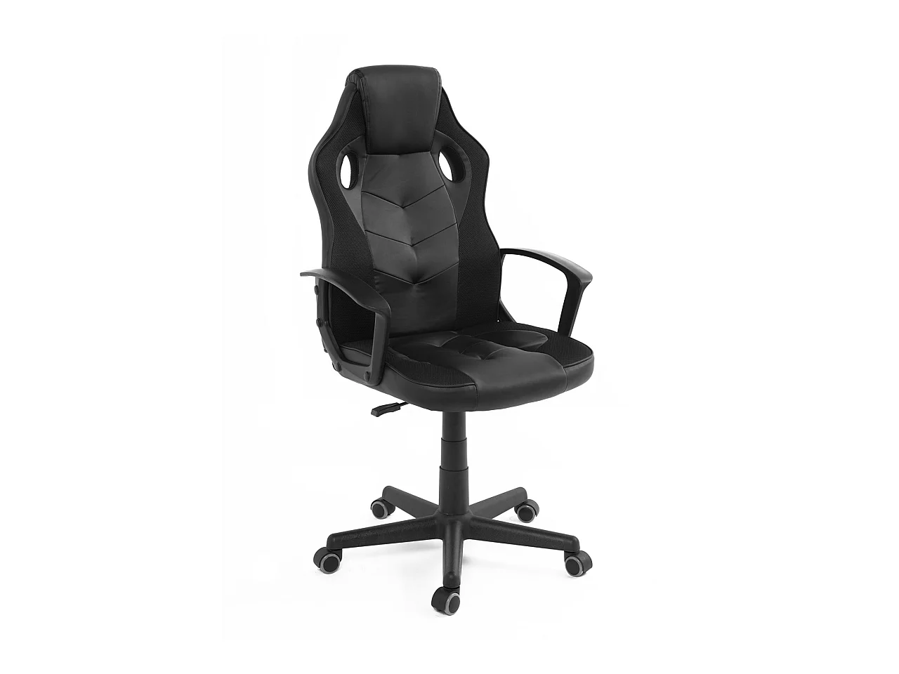 Fauteuil Gamer E-Sport racing, réglable, pivotant (noir)