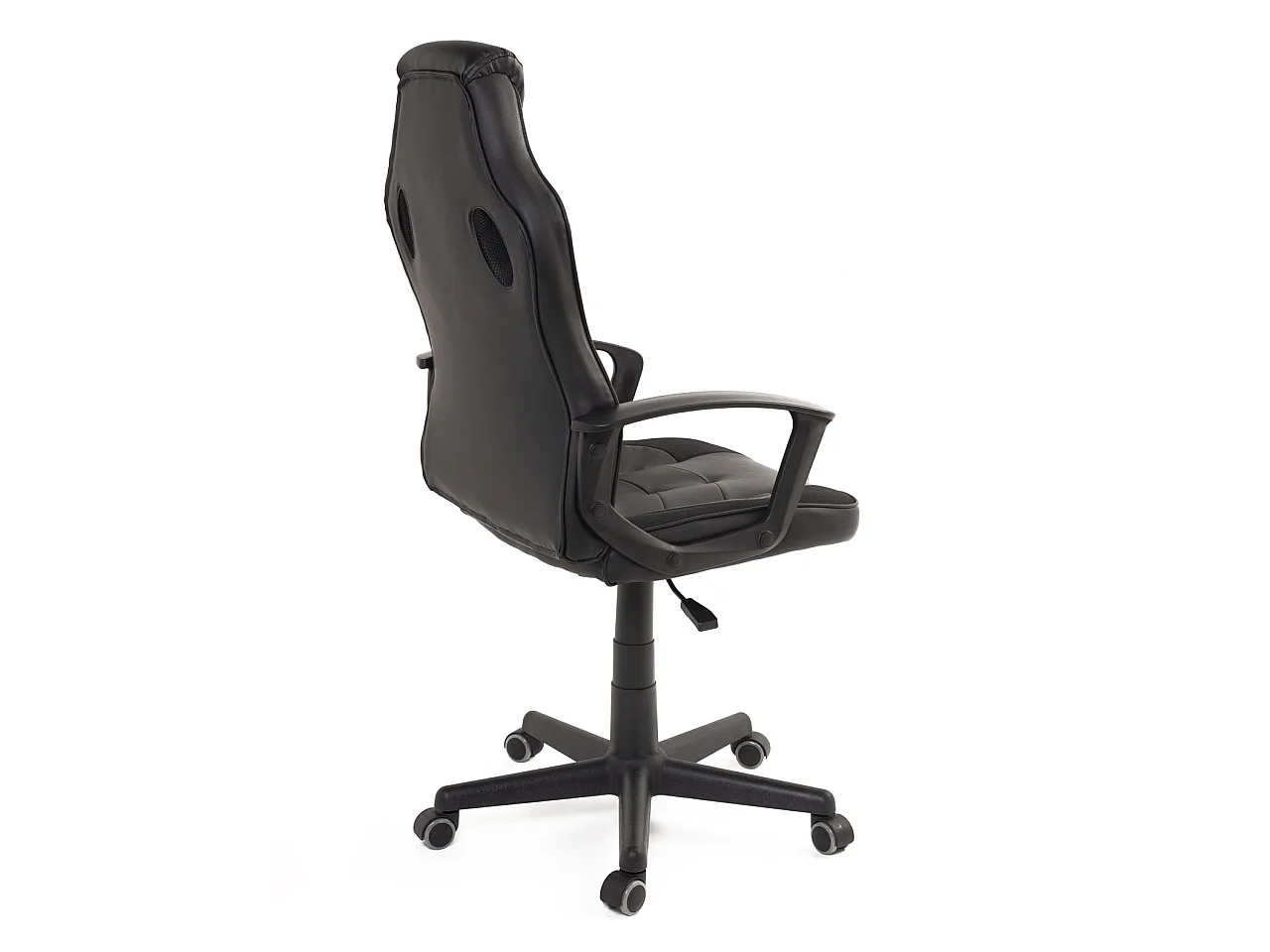 Silla Gamer junior, asiento de cuero sintético, doble acolchado, reposacabezas, altura ajustable, giratoria, ruedas suaves SENA-E (negro)