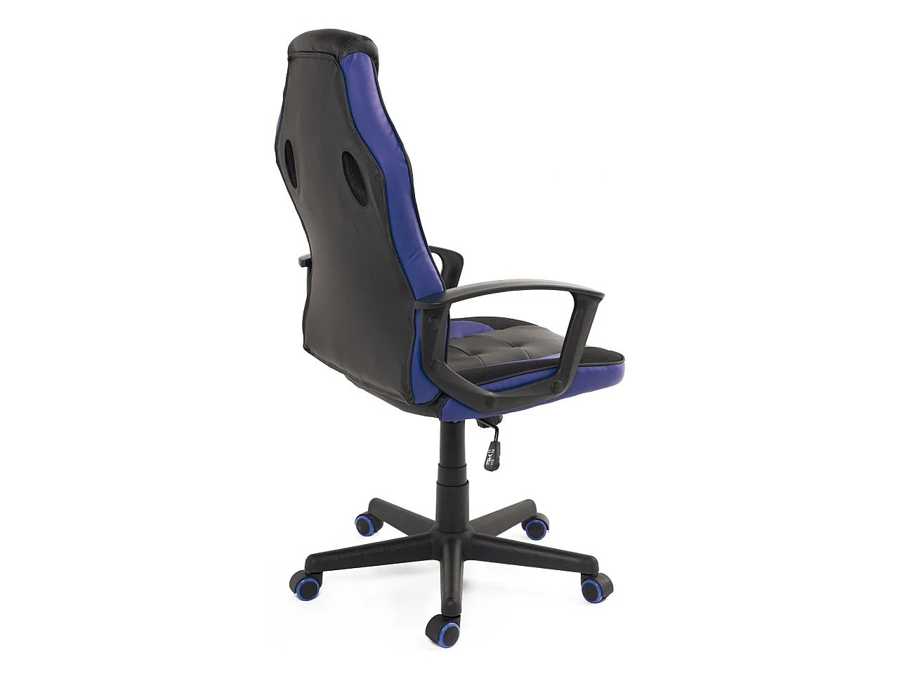 Silla gamer junior, asiento de cuero sintético reclinable, doble acolchado, reposacabezas, altura ajustable, giratorio, ruedas suaves SENA (negro azul)