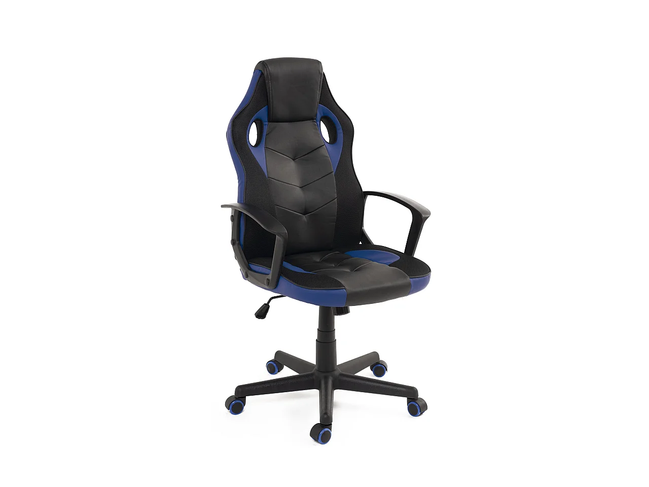 Chaise gaming SENA, Style racing, dossier inclinable, pivotant (noir bleu)