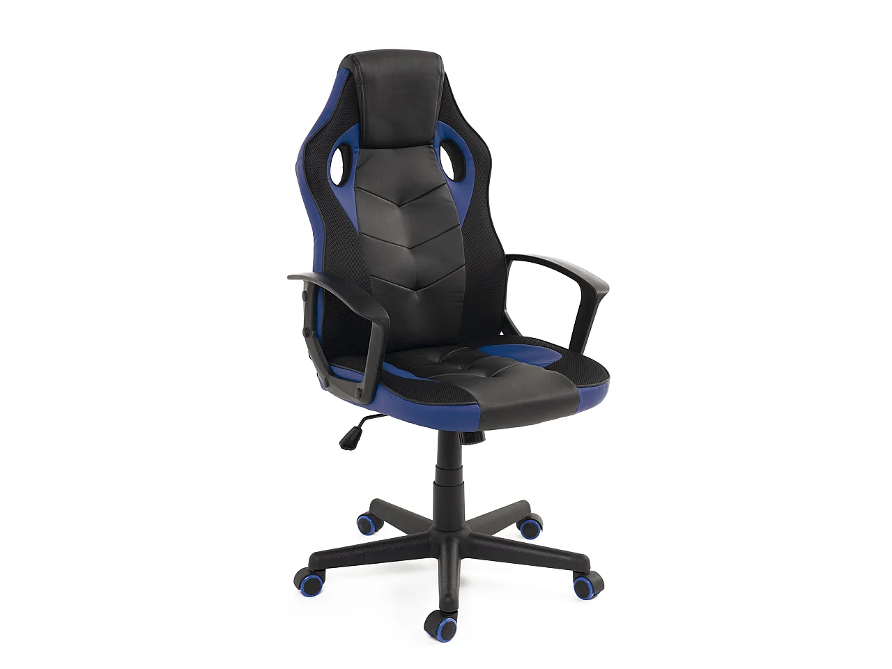 Chaise gaming SENA, Style racing, dossier inclinable, pivotant (noir bleu)