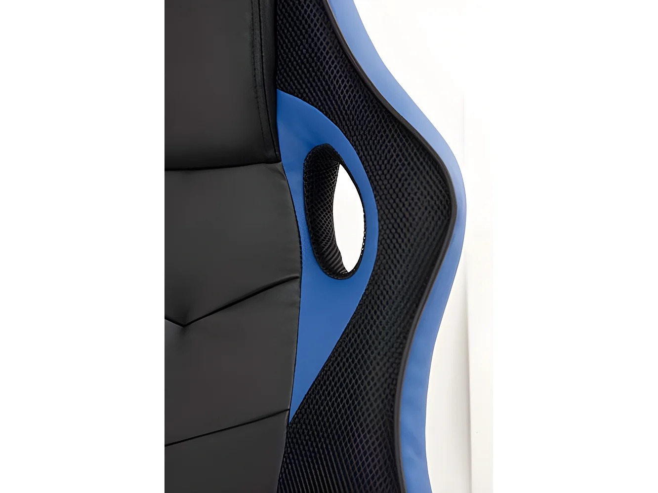 Chaise gaming SENA, Style racing, dossier inclinable, pivotant (noir bleu)