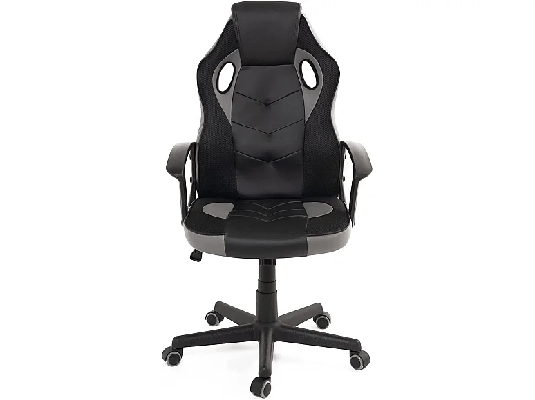 Chaise gaming SENA, style racing, dossier inclinable, pivotant (noir gris)