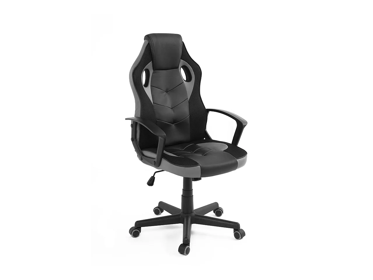 Chaise gaming SENA, Style racing, dossier inclinable, pivotant (noir gris)